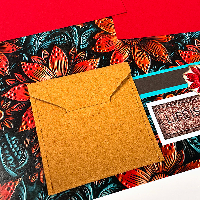 Impressed Suede Pouch