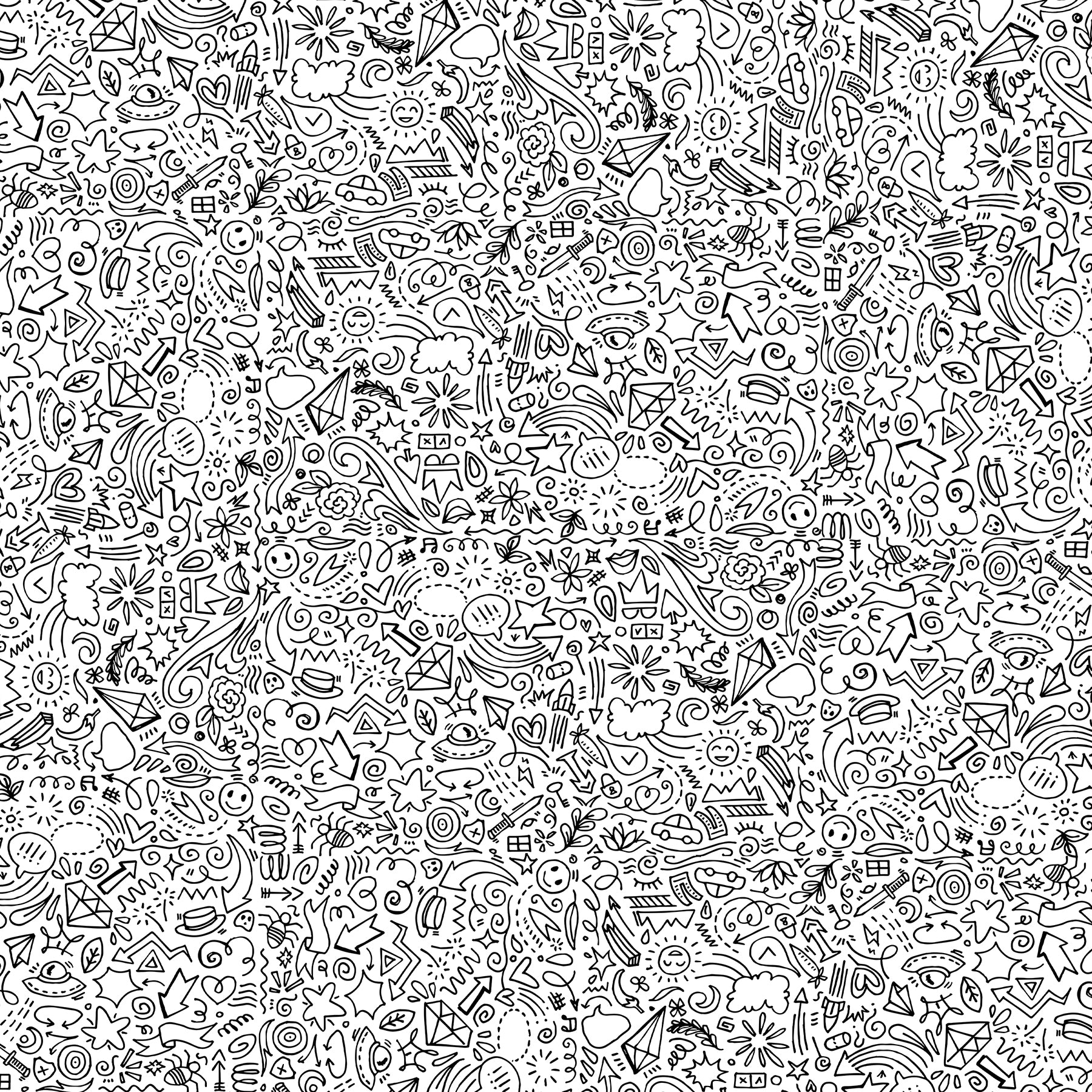 Doodles 12x12 Bonus Text Weight Print