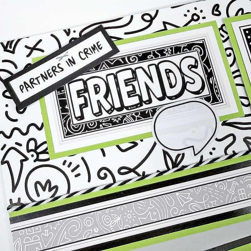 Doodles 12x12 White Print