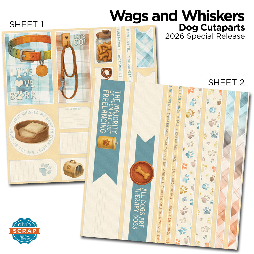 Wags and Whiskers Dog Page Cutaparts