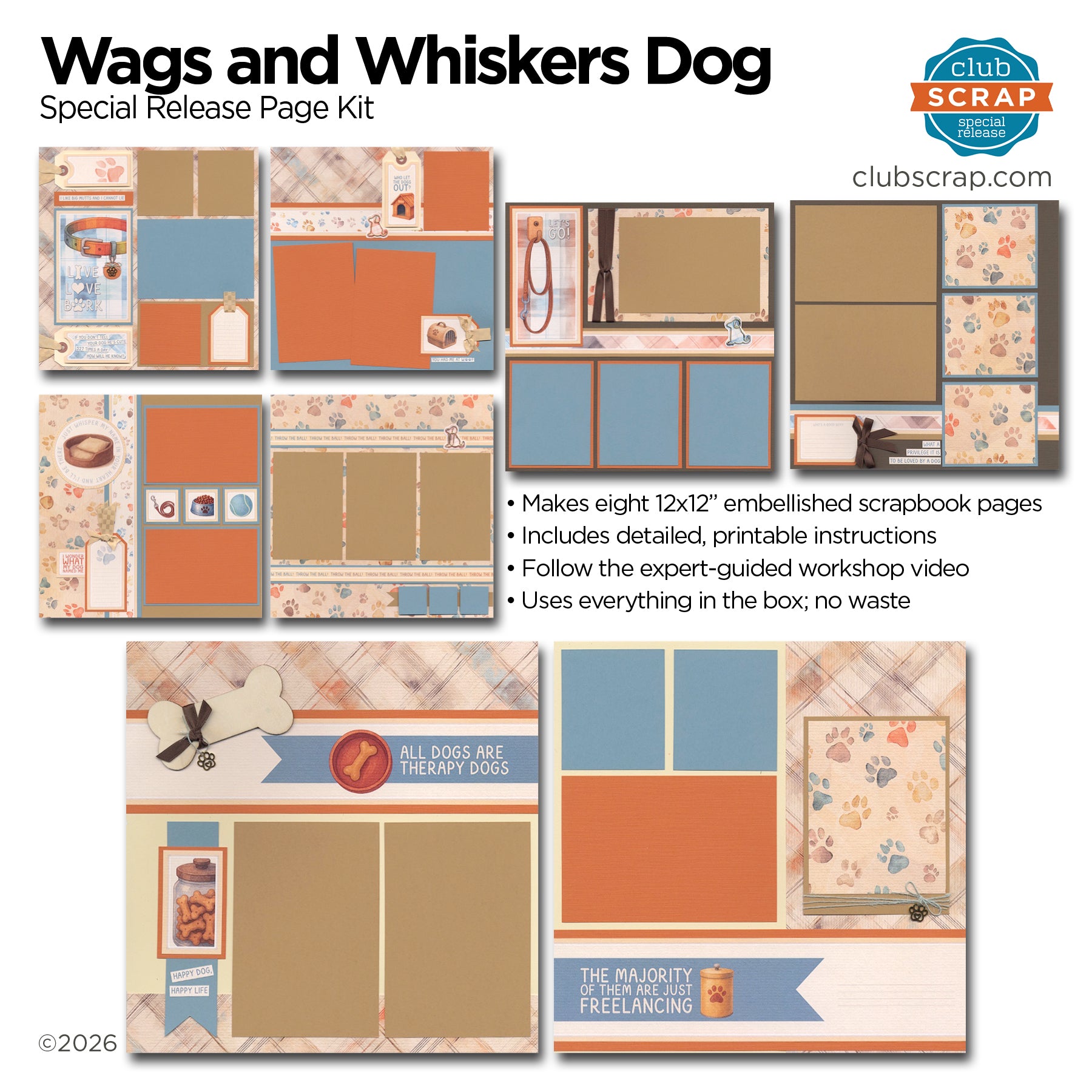 Wags and Whiskers - Dog Page Kit