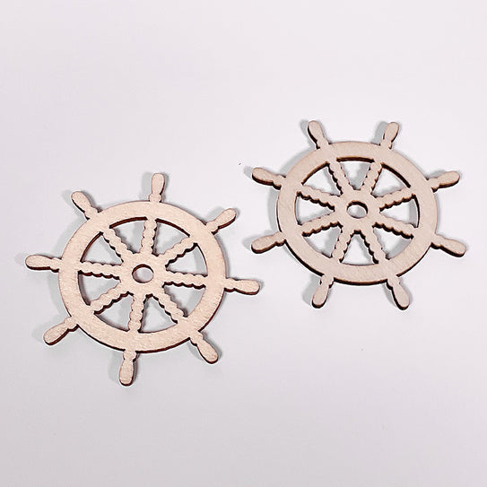 Coastal Ship's Wheel Woodcuts