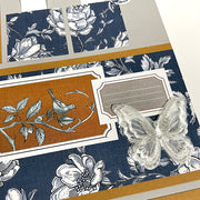 Toile Embroidered Butterflies