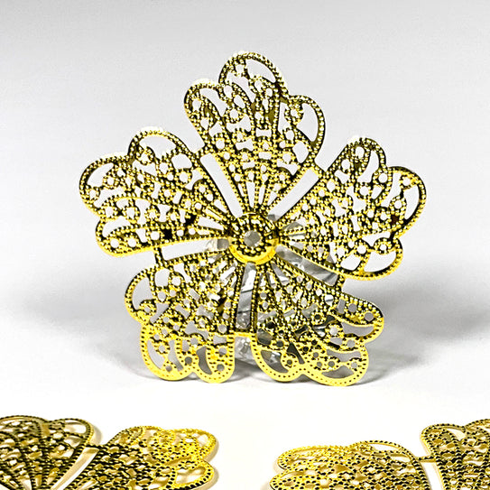 Folk Art Gold Flowers