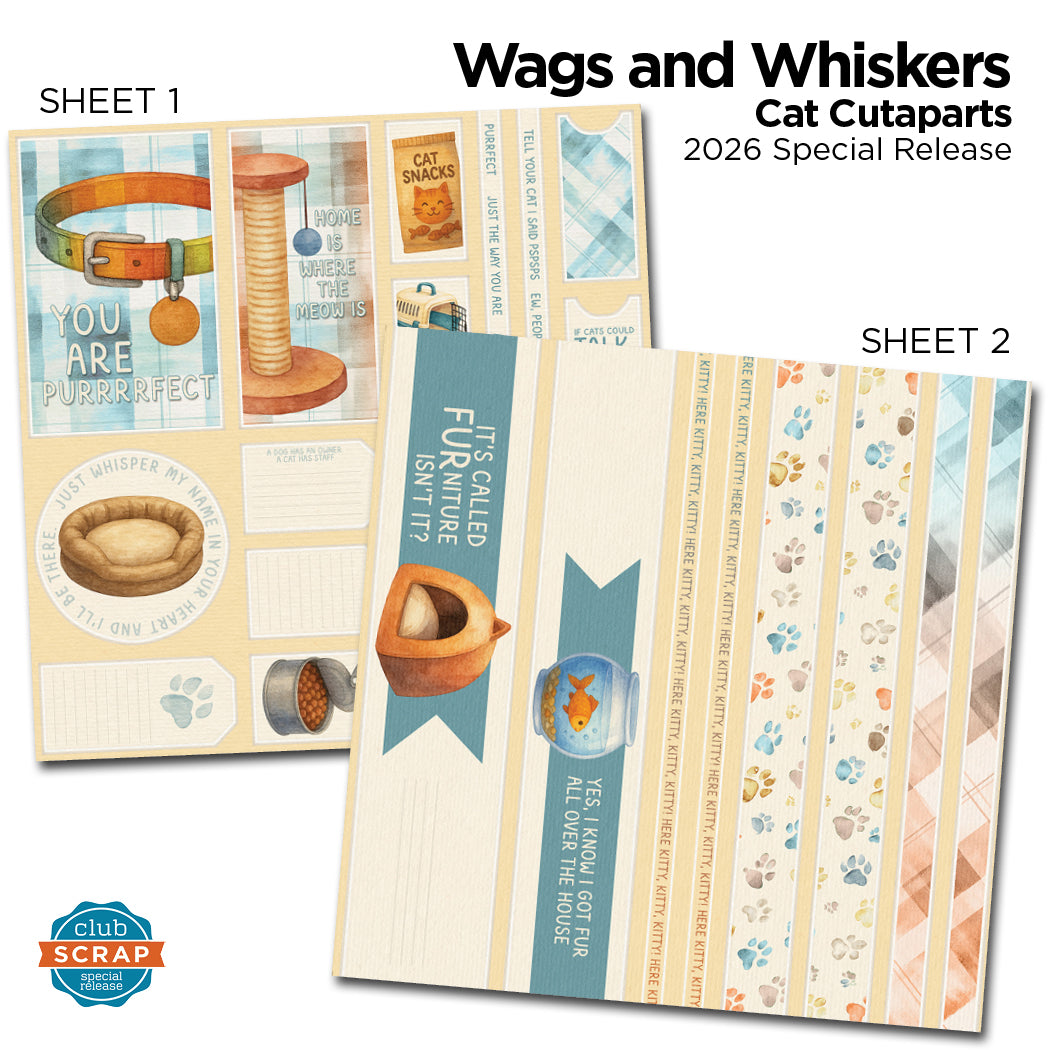 Wags and Whiskers Cat Page Cutaparts